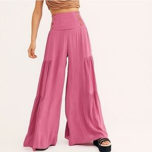 Free People Mauve Sailor Wide Leg Pants